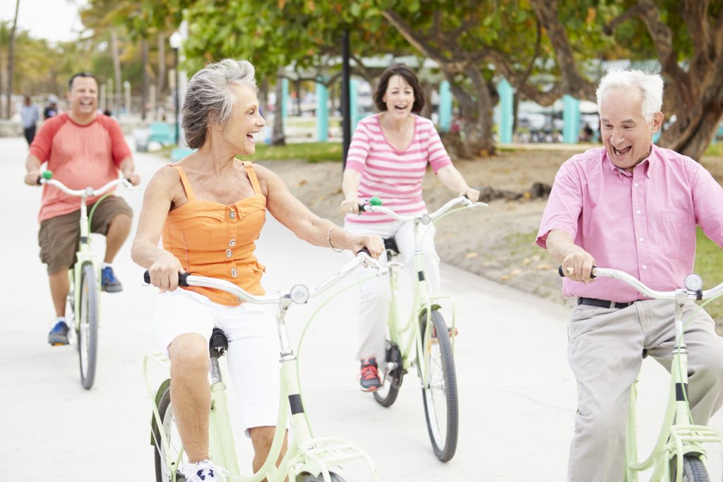 Mental exercises for seniors- riding bikes